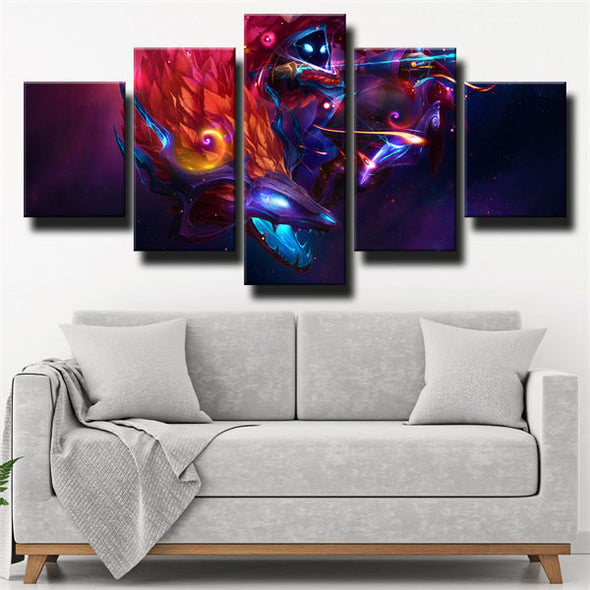 5 panel wall art canvas prints League Of Legends Kindred wall picture-1200 (3)