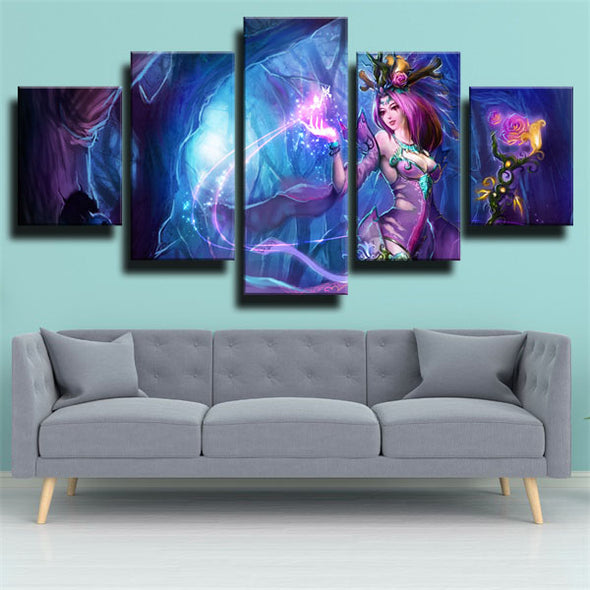 5 panel wall art canvas prints League Of Legends LeBlanc home decor-1200 (3)