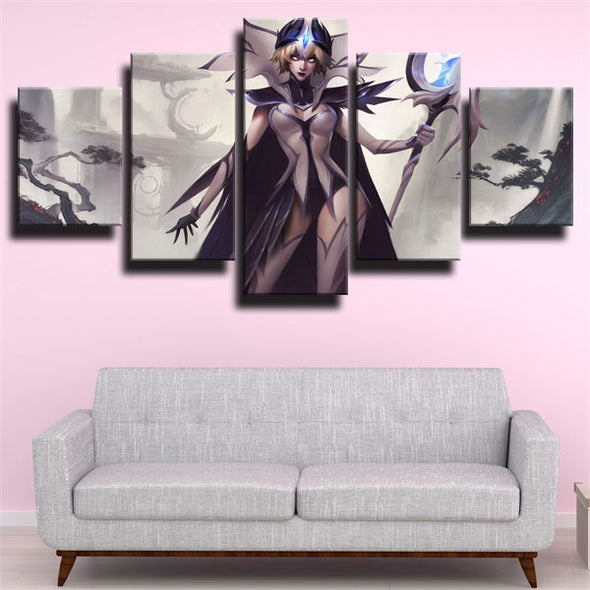5 panel wall art canvas prints League Of Legends LeBlanc wall decor-1200 (3)