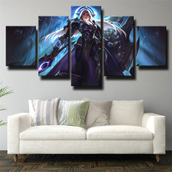 5 panel wall art canvas prints League Of Legends Leona wall picture-1200 (3)