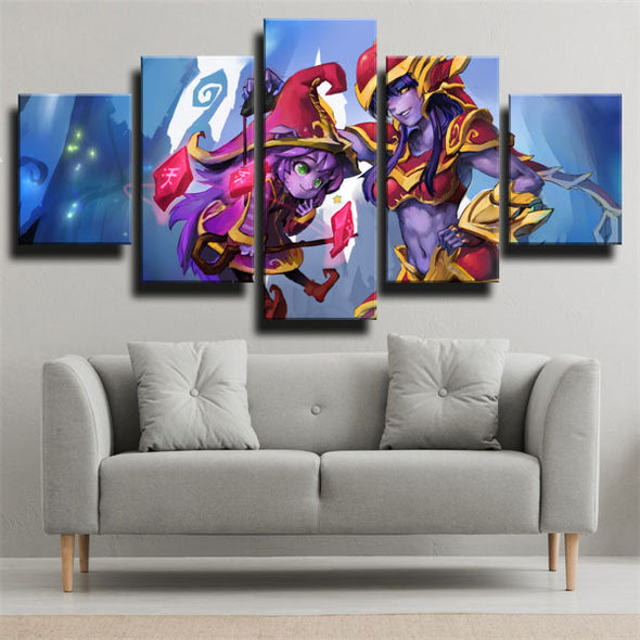 5 panel wall art canvas prints League Of Legends Lulu home decor-1200 (1)