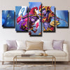 5 panel wall art canvas prints League Of Legends Lulu home decor-1200 (3)