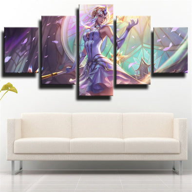 5 panel wall art canvas prints League Of Legends Lux decor picture-1200 (1)
