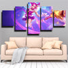 5 panel wall art canvas prints League Of Legends Lux home decor-1200 (2)