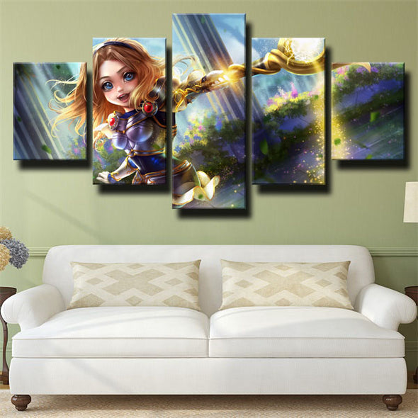 5 panel wall art canvas prints League Of Legends Lux live room decor-1200 (2)