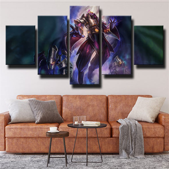5 panel wall art canvas prints League Of Legends Malzahar home decor-1200 (2)
