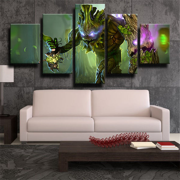 5 panel wall art canvas prints League Of Legends Maokai wall picture-1200 (1)