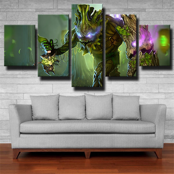 5 panel wall art canvas prints League Of Legends Maokai wall picture-1200 (3)