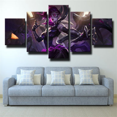 5 panel wall art canvas prints League Of Legends Morgana wall picture-1200 (1)