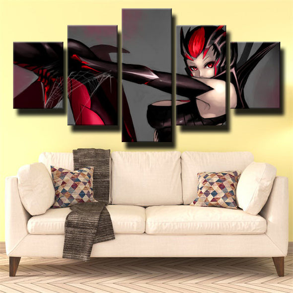 5 panel wall art canvas prints League of Legends Elise wall decor-1200（3）