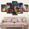 5 panel wall art canvas prints League of Legends Nunu live room decor-1200 (2)