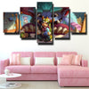 5 panel wall art canvas prints League of Legends Nunu live room decor-1200 (3)