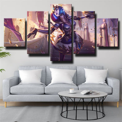 5 panel wall art canvas prints League of Legends Orianna live room decor-1200 (1)