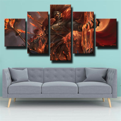 5 panel wall art canvas prints League of Legends Pantheon wall picture-1200 (1)