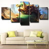 5 panel wall art canvas prints League of Legends Rammus home decor-1200 (1)