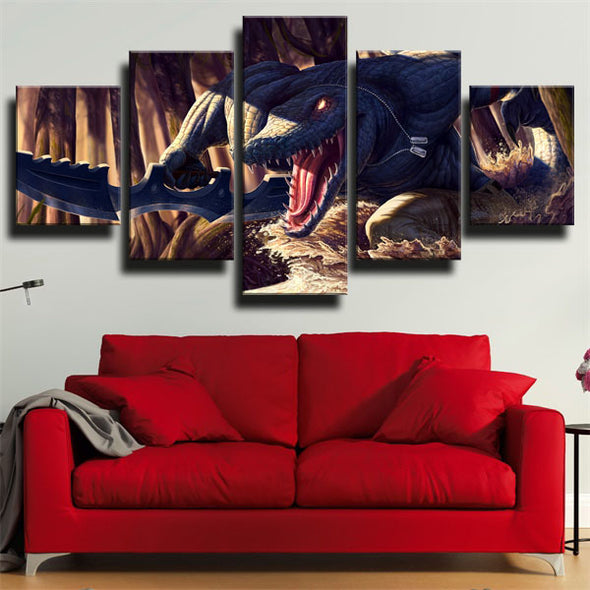 5 panel wall art canvas prints League of Legends Renekton wall picture-1200 (2)