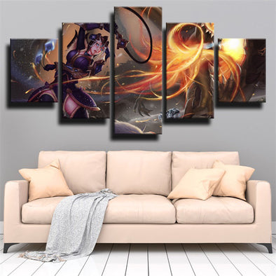 5 panel wall art canvas prints League of Legends Sejuani decor picture-1200 (1)