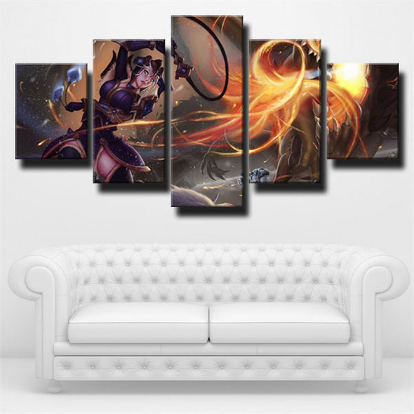 5 panel wall art canvas prints League of Legends Sejuani decor picture-1200 (3)