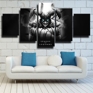 5 panel wall art canvas prints League of Legends Shaco wall picture-1200(1）