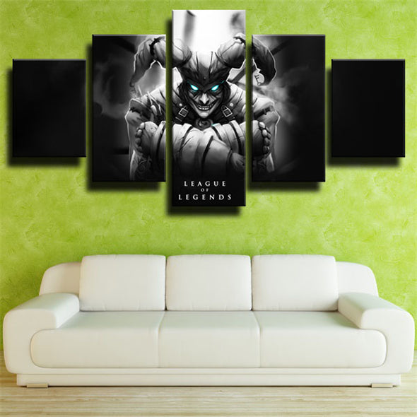 5 panel wall art canvas prints League of Legends Shaco wall picture-1200(2）