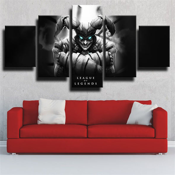 5 panel wall art canvas prints League of Legends Shaco wall picture-1200(3）