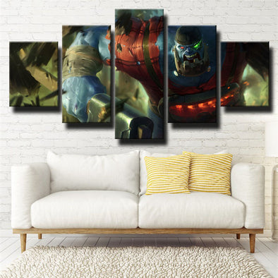 5 panel wall art canvas prints League of Legends Sion decor picture-1200 (1)