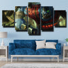 5 panel wall art canvas prints League of Legends Sion decor picture-1200 (2)