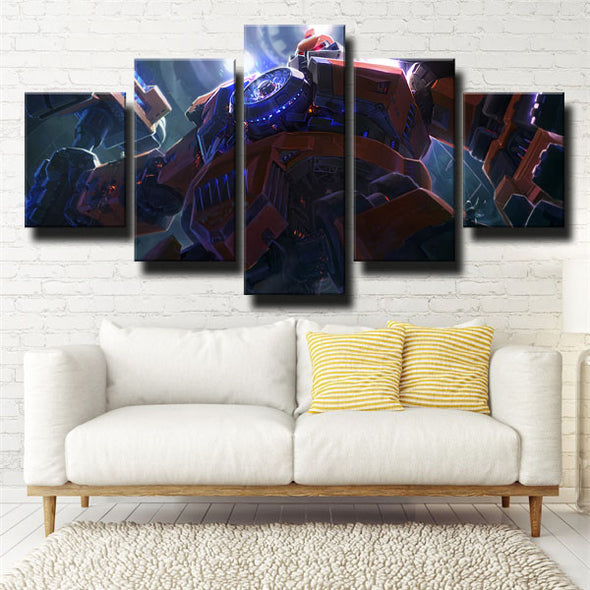 5 panel wall art canvas prints League of Legends Sion home decor-1200 (1)