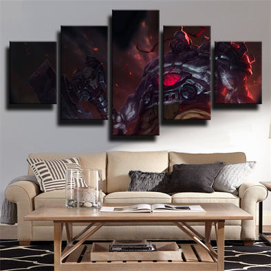 5 panel wall art canvas prints League of Legends Sion wall picture-1200 (1)