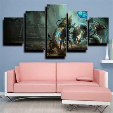 5 panel wall art canvas prints League of Legends Skarner home decor-1200 (1)