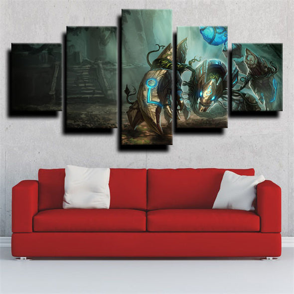 5 panel wall art canvas prints League of Legends Skarner home decor-1200 (3)