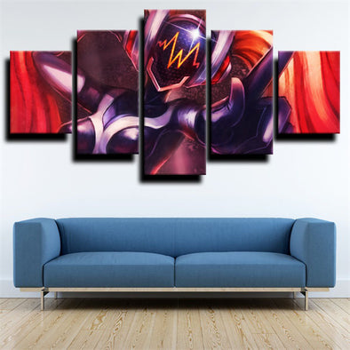 5 panel wall art canvas prints League of Legends Sona live room decor-1200 (1)