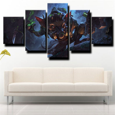 5 panel wall art canvas prints League of Legends Twitch wall picture-1200 (1)