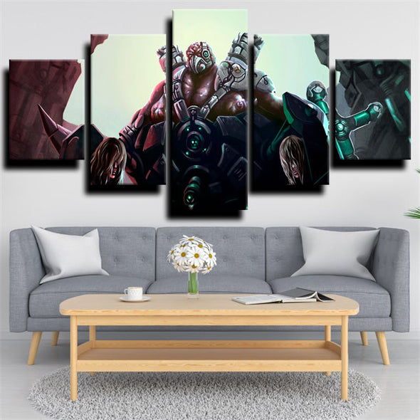 5 panel wall art canvas prints League of Legends Urgot decor picture-1200 (2)