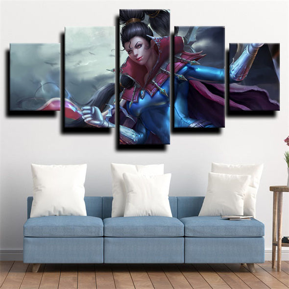 5 panel wall art canvas prints League of Legends Vayne decor picture-1200 (3)