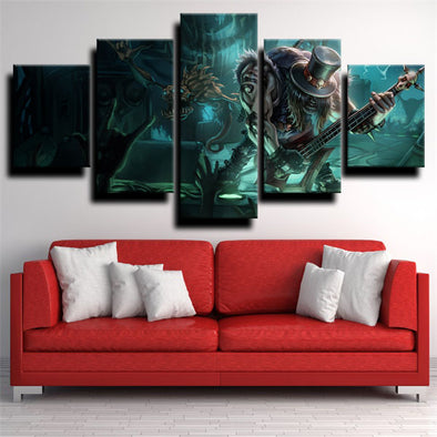 5 panel wall art canvas prints League of Legends Yorick home decor-1200 (1)