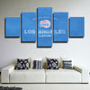 5 panel wall art canvas prints Lob City blue logo live room decor-1205 (2)