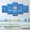 5 panel wall art canvas prints Lob City blue logo live room decor-1205 (3)