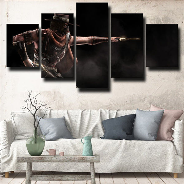 5 panel wall art canvas prints MKX characters Erron Black room decor-1513 (1)