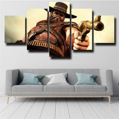 5 panel wall art canvas prints MKX characters Erron Black wall picture-1514 (1)