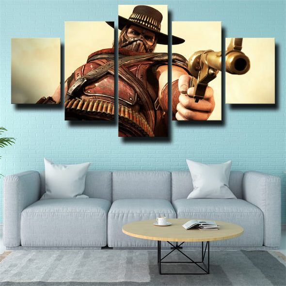 5 panel wall art canvas prints MKX characters Erron Black wall picture-1514 (2)