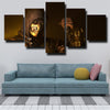 5 panel wall art canvas prints MKX characters Scorpion home decor-1540 (2)