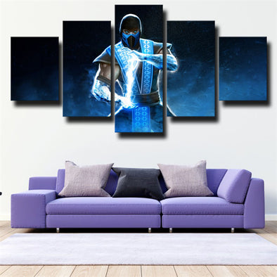 5 panel wall art canvas prints MKX characters Sub-Zero wall picture-1551 (1)