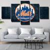 5 panel wall art canvas prints MLB Mets team standard home decor-1201 (2)