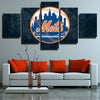 5 panel wall art canvas prints MLB Mets team standard home decor-1201 (3)