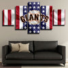 5 panel wall art canvas prints MLB SF Giants team LOGO decor picture-1201 (3)