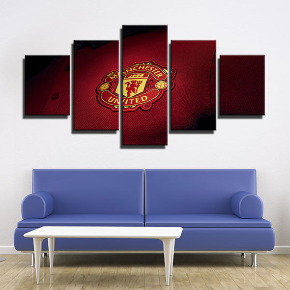 5 panel wall art canvas prints Manchester Utd red cloth live room decor-1210 (1)