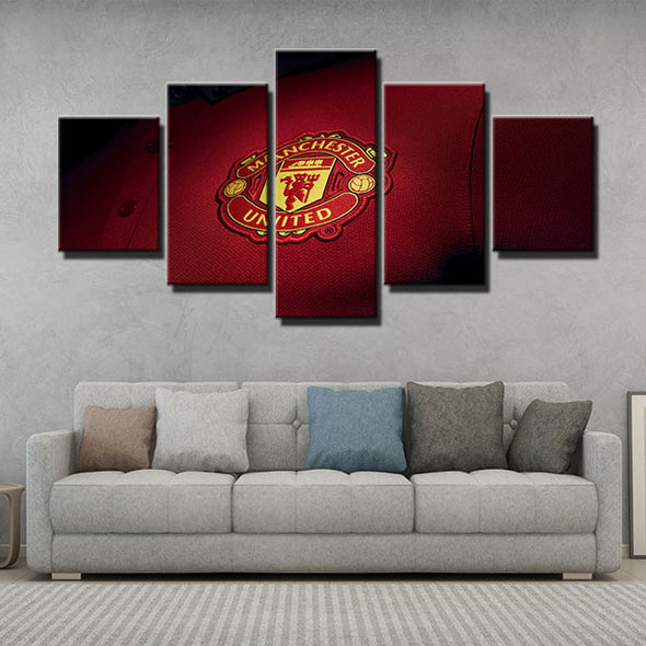 5 panel wall art canvas prints Manchester Utd red cloth live room decor-1210 (2)