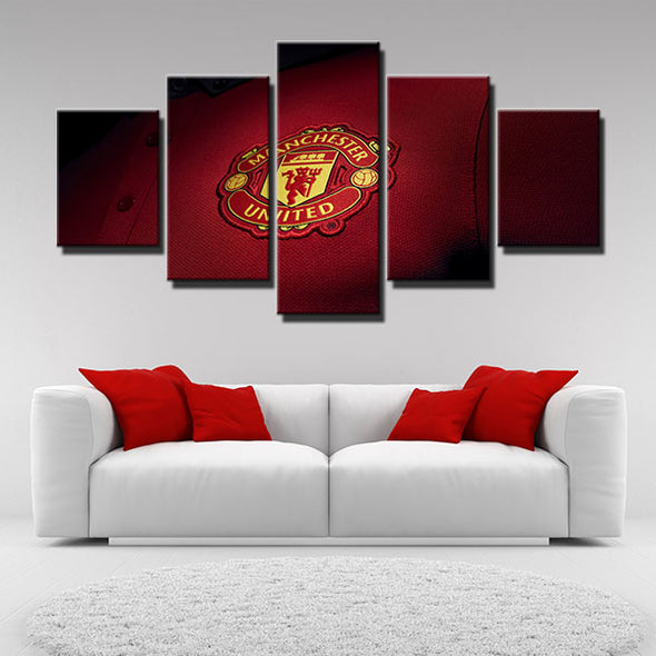 5 panel wall art canvas prints Manchester Utd red cloth live room decor-1210 (4)