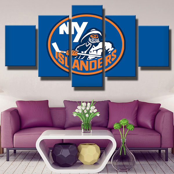 New York Islanders Team Fisherman Emblem – GL Canvas Print Art